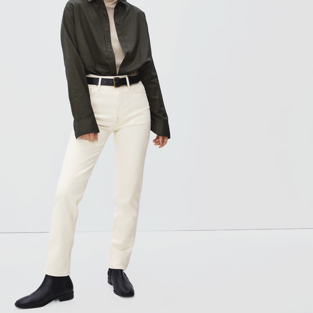 NWT Everlane The Original Cheeky Jeans in Ecru
